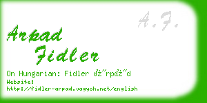 arpad fidler business card